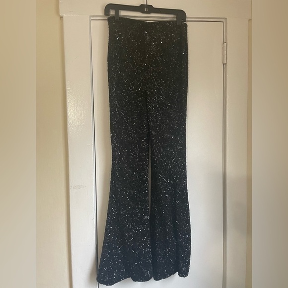 Express super high waisted flare sequin pant size Small - Picture 8 of 13
